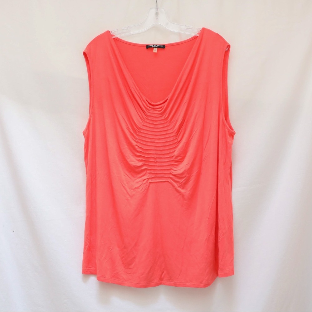 NWOT Cable & Gauge coral pink T-Shirt plus size 3X stretch blouse summer top